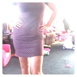 Purple and ivory polka dot dress